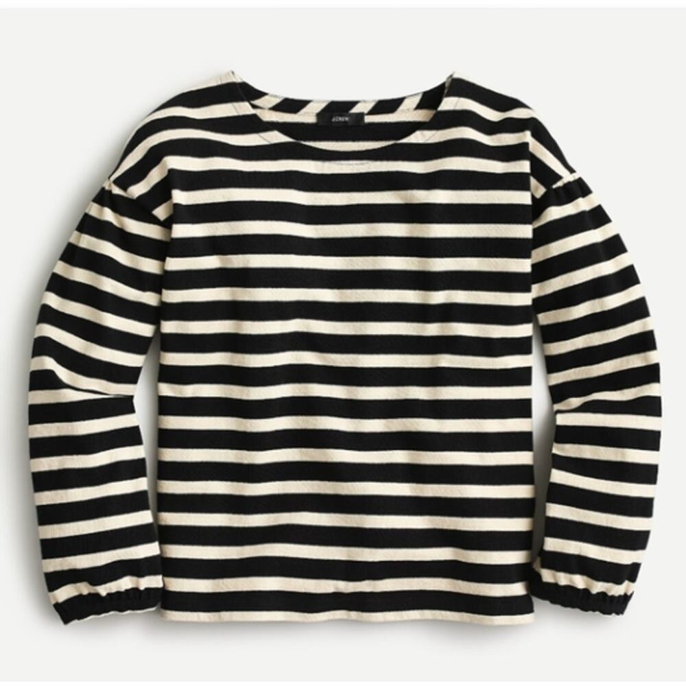 J. Crew Mariner cloth puff-sleeve striped top AW129 // S - Picture 8 of 10